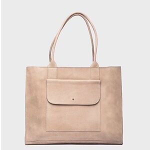 Able “Mare” leather pocket Tote Bag in Fog